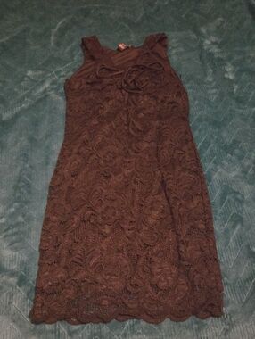 Streetwear Society Black Lace Midi Dress with Bow